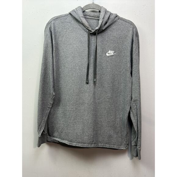 Nike Hoodie Mens Medium‎ Gray BV2749-071 Pullover Hooded Sweatshirt Swoosh Logo - Picture 1 of 8